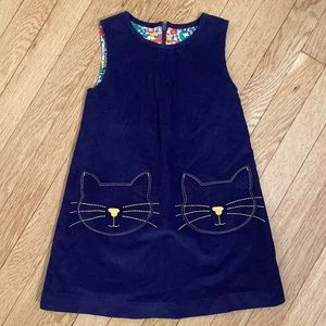Mini Boden blue corduroy dress - cat pockets